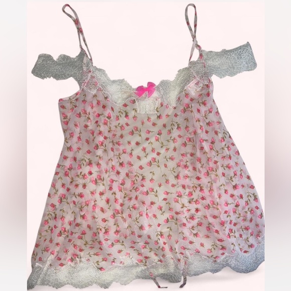 RARE 2013 Vintage Victoria’s Secret Chiffon Rosebud Print Slip - Picture 3 of 8